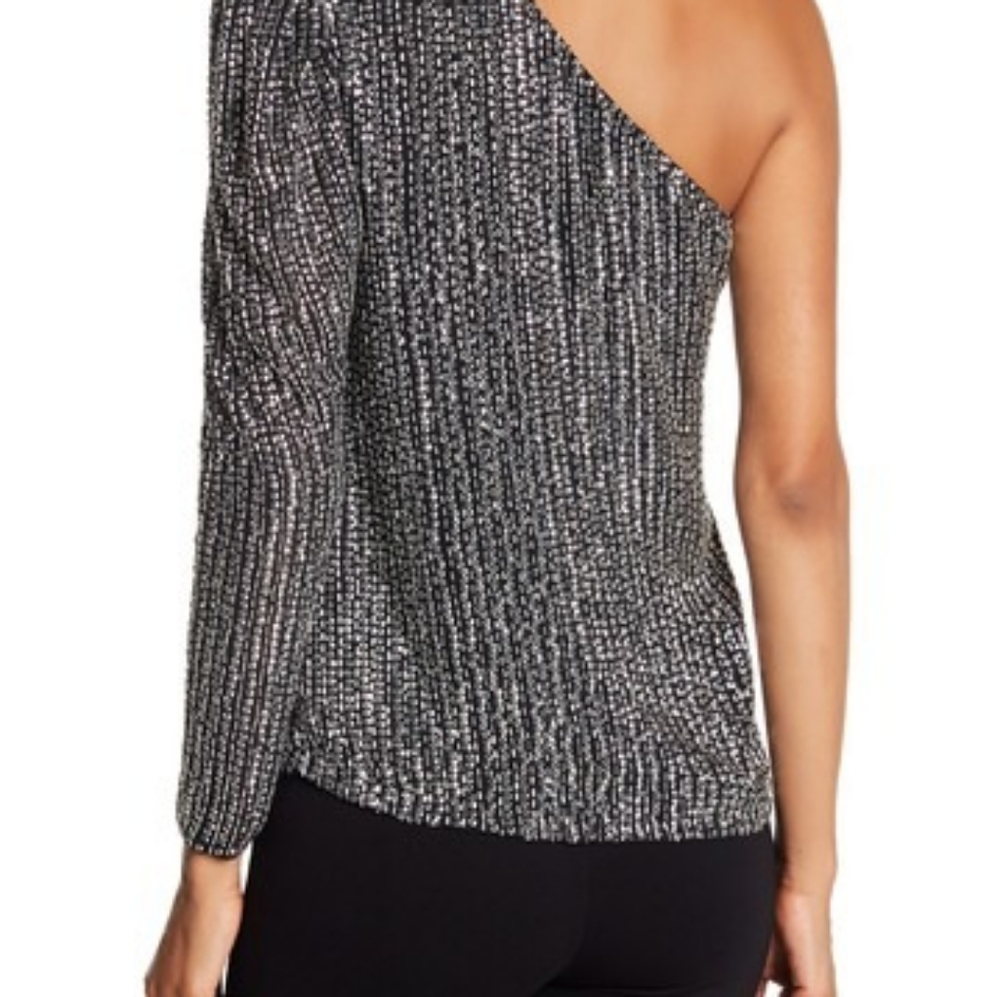 Parker one shoulder sequin blouse - Picture 2 of 5